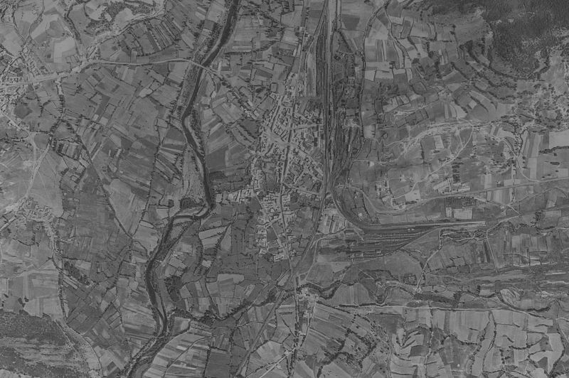 Ortofoto de 1956-1957 del núcleo de La Robla