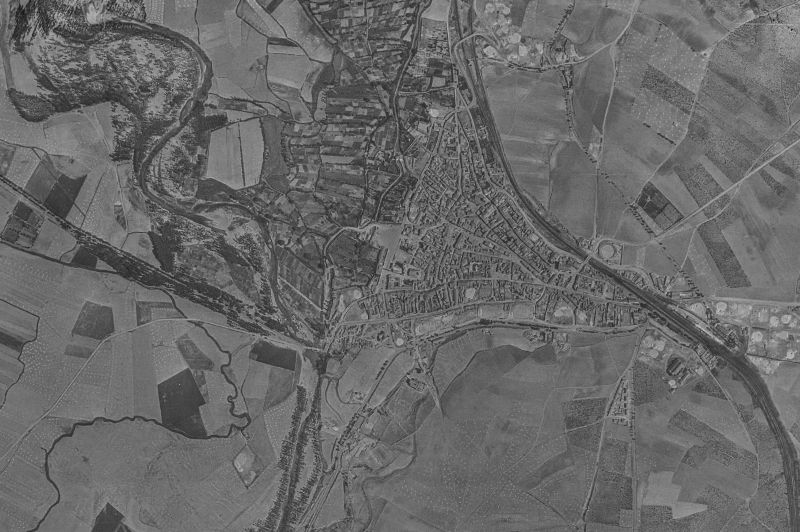 Ortofoto de 1956-1957 del núcleo de Sahagún