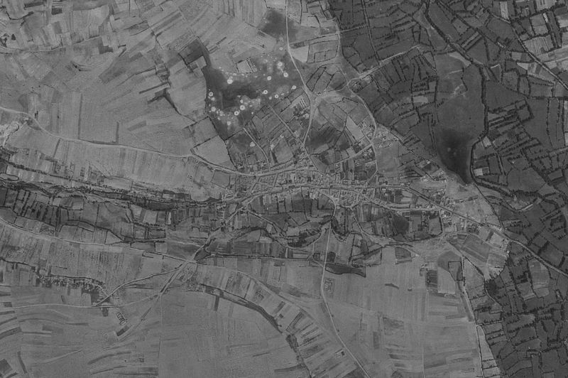 Ortofoto de 1956-1957 del núcleo de San Andrés del Rabanedo