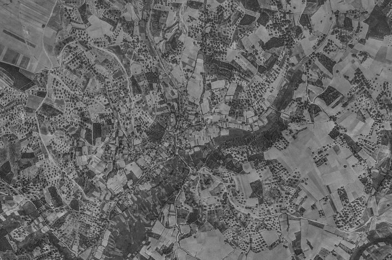 Ortofoto de 1956-1957 del núcleo de Sancedo