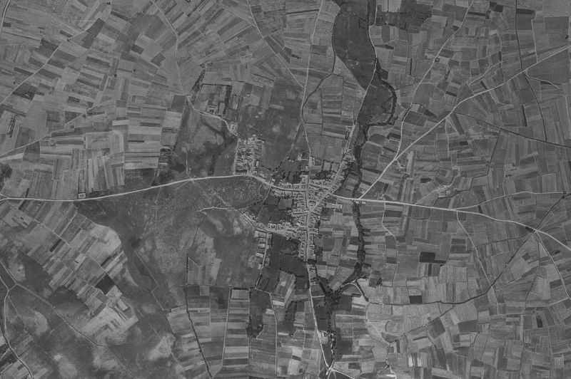 Ortofoto de 1956-1957 del núcleo de San Cristóbal de la Polantera