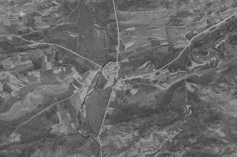 Ortofoto de 1956-1957 del núcleo de San Emiliano