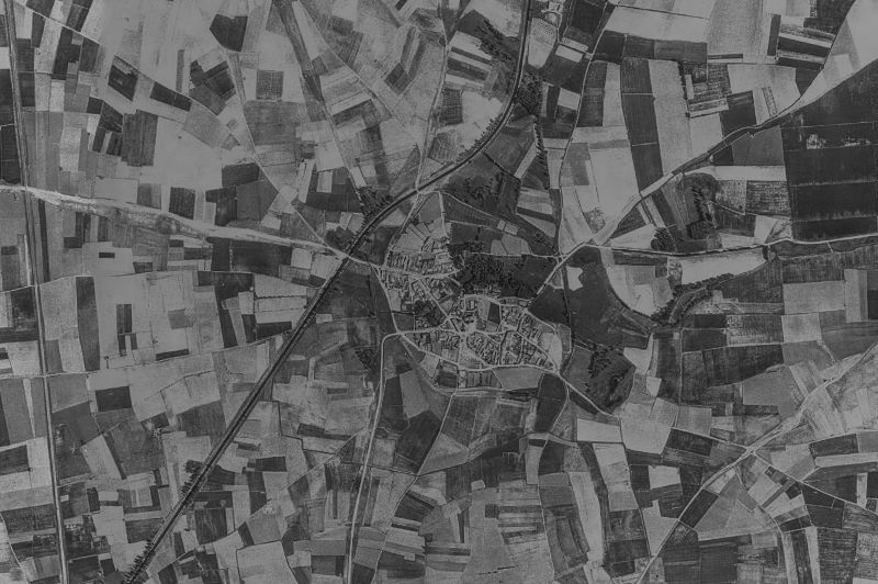 Ortofoto de 1956-1957 del núcleo de San Millán de los Caballeros