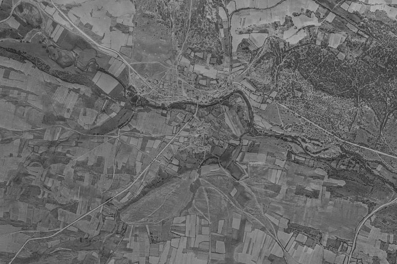 Ortofoto de 1956-1957 del núcleo de Santa Colomba de Somoza