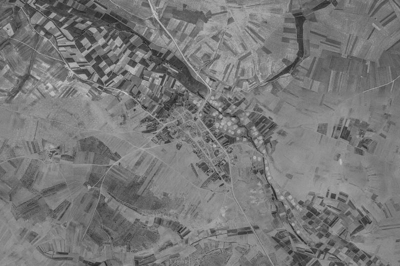 Ortofoto de 1956-1957 del núcleo de Santa Elena de Jamuz