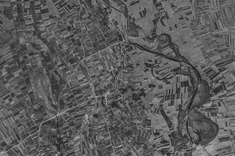 Ortofoto de 1956-1957 del núcleo de Santa María de la Isla