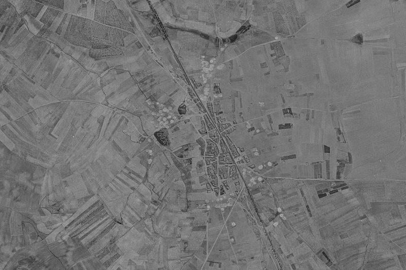 Ortofoto de 1956-1957 del núcleo de Santas Martas