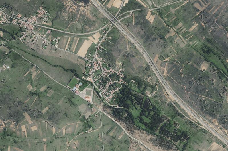 Ortofoto actual del núcleo de Santovenia de la Valdoncina