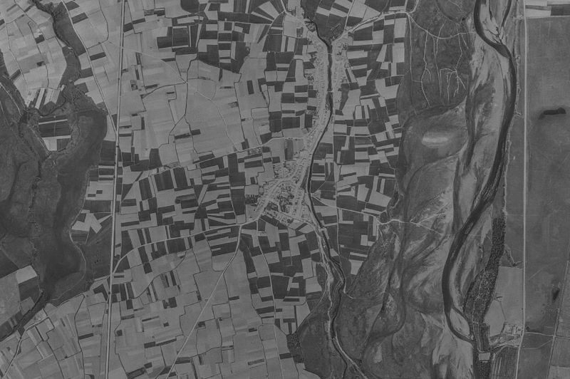 Ortofoto de 1956-1957 del núcleo de Soto de la Vega