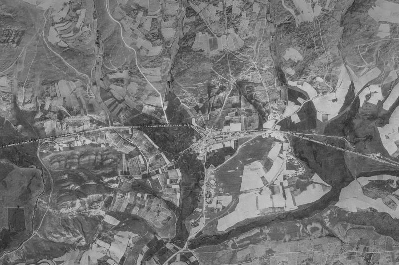 Ortofoto de 1956-1957 del núcleo de Soto y Amío
