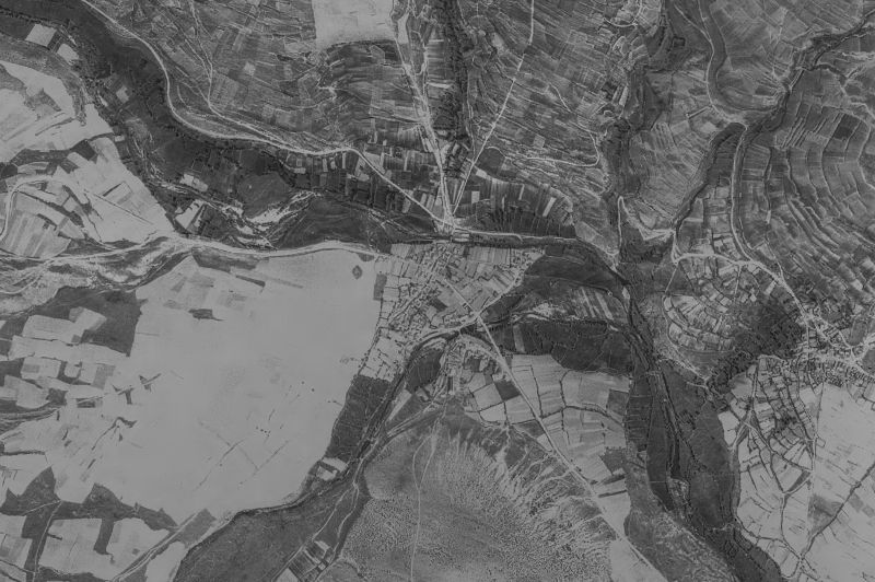 Ortofoto de 1956-1957 del núcleo de Truchas