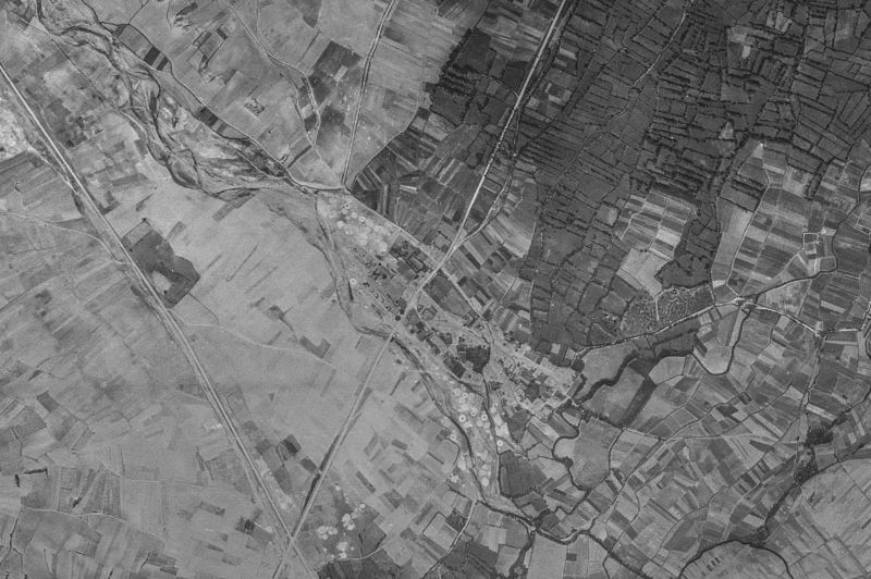 Ortofoto de 1956-1957 del núcleo de Turcia