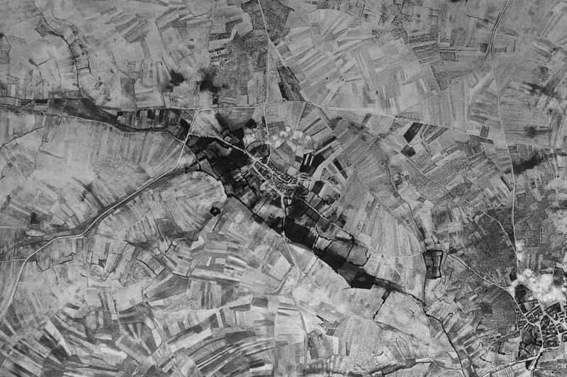 Ortofoto de 1956-1957 del núcleo de Valdefresno