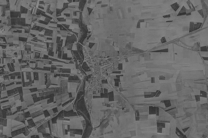 Ortofoto de 1956-1957 del núcleo de Valdefuentes del Páramo