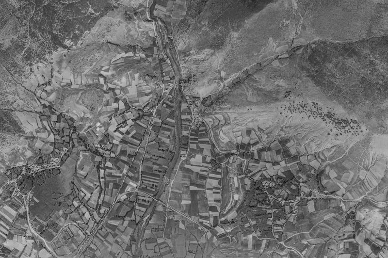 Ortofoto de 1956-1957 del núcleo de Valdepiélago
