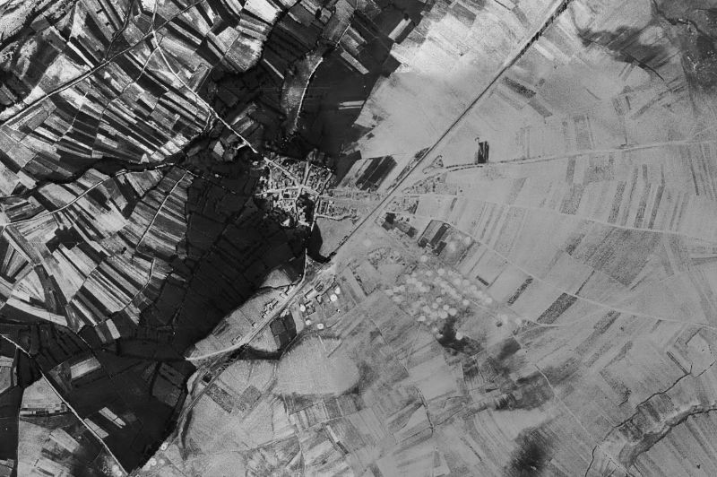 Ortofoto de 1956-1957 del núcleo de Valdepolo