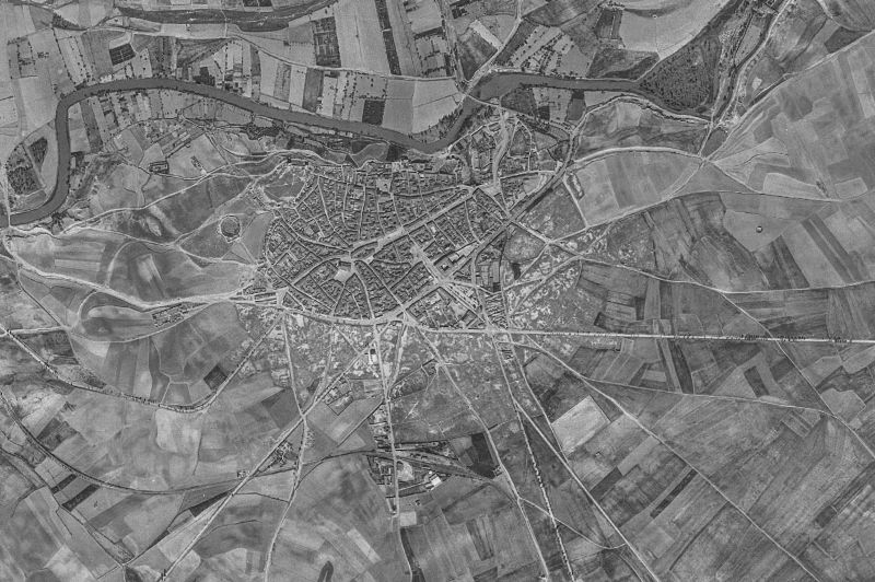 Ortofoto de 1956-1957 del núcleo de Valderas