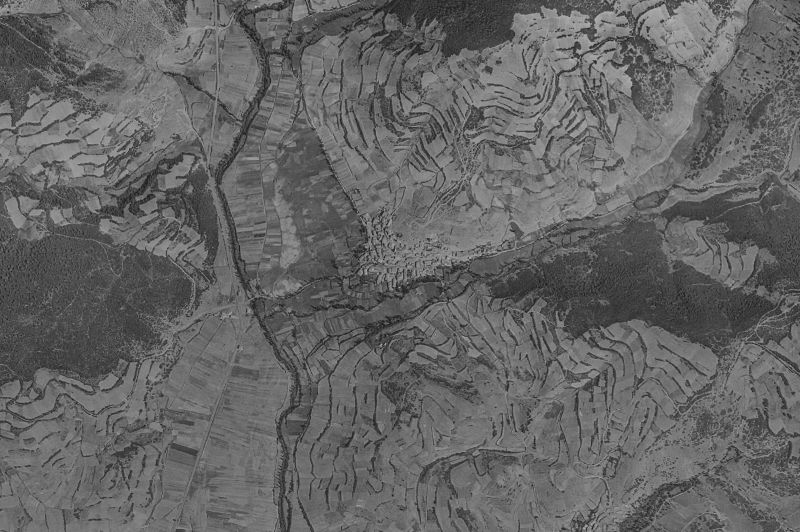 Ortofoto de 1956-1957 del núcleo de Valderrueda