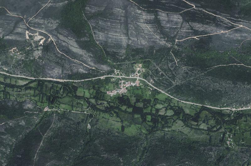Ortofoto actual del núcleo de Valdesamario