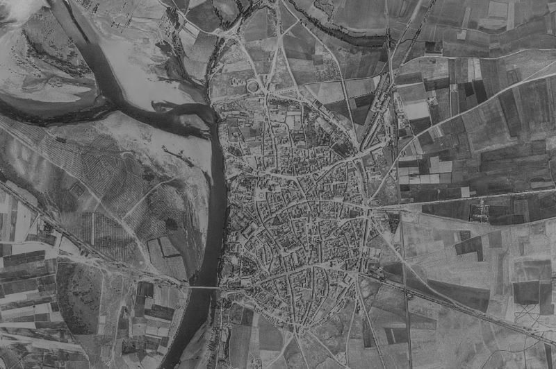 Ortofoto de 1956-1957 del núcleo de Valencia de Don Juan