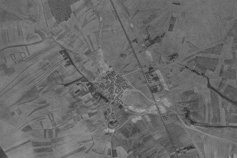 Ortofoto de 1956-1957 del núcleo de Valverde-Enrique