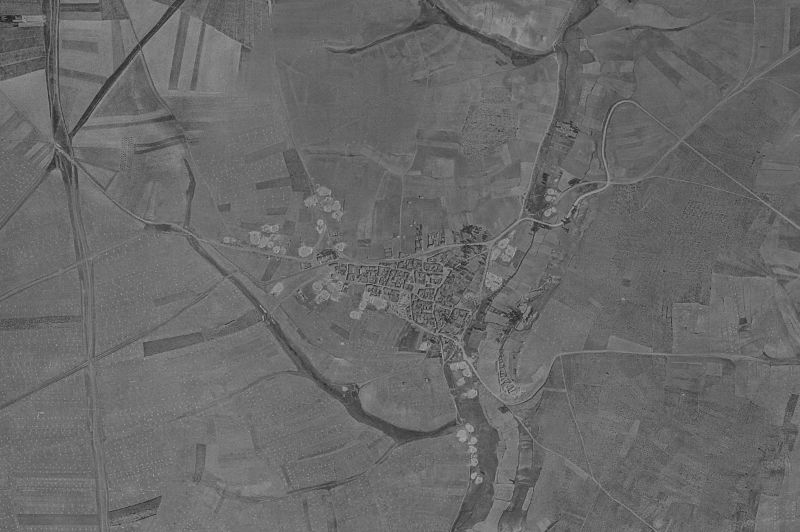 Ortofoto de 1956-1957 del núcleo de Vallecillo