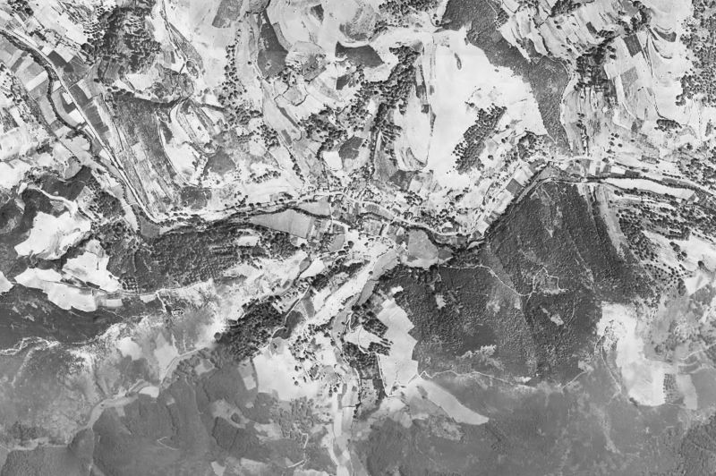 Ortofoto de 1956-1957 del núcleo de Vega de Valcarce