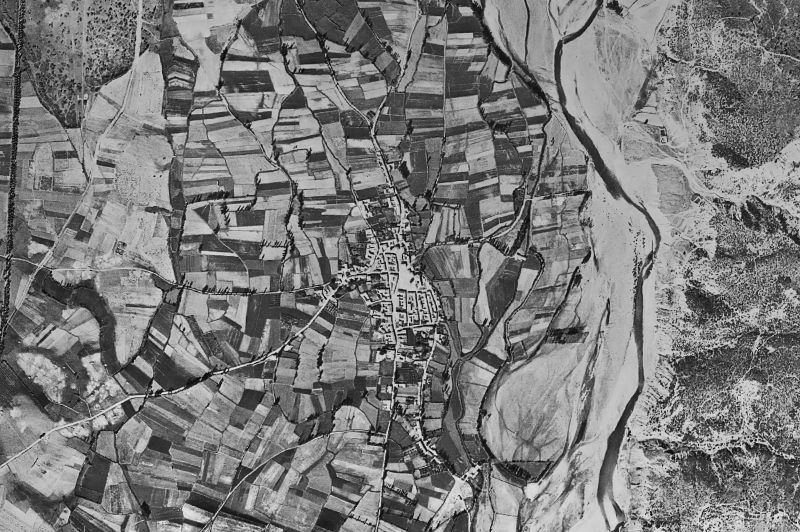 Ortofoto de 1956-1957 del núcleo de Vegas del Condado