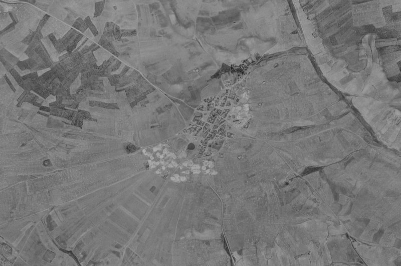 Ortofoto de 1956-1957 del núcleo de Villabraz