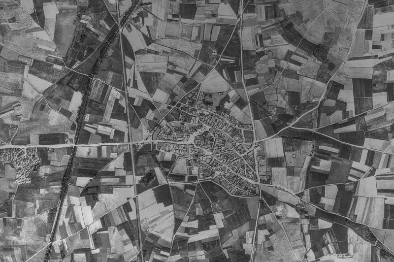 Ortofoto de 1956-1957 del núcleo de Villademor de la Vega