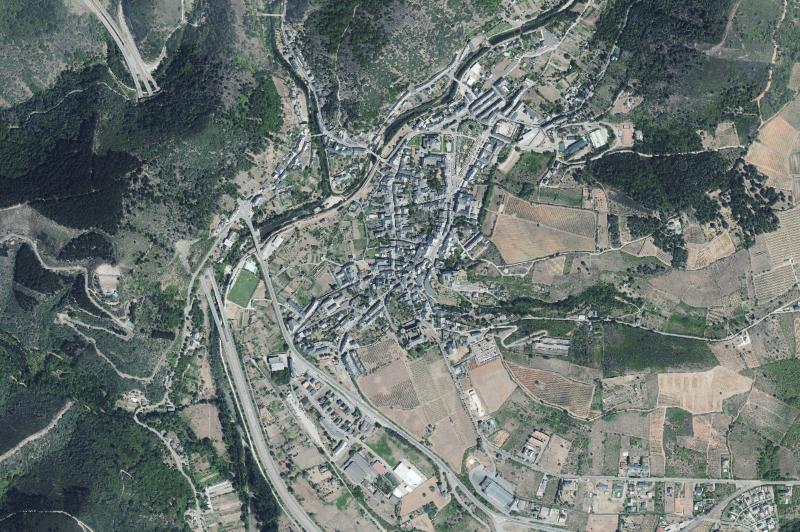 Ortofoto actual del núcleo de Villafranca del Bierzo