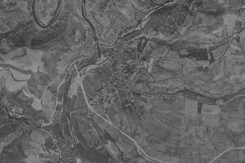 Ortofoto de 1956-1957 del núcleo de Villafranca del Bierzo
