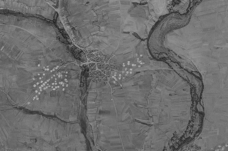 Ortofoto de 1956-1957 del núcleo de Villamartín de Don Sancho