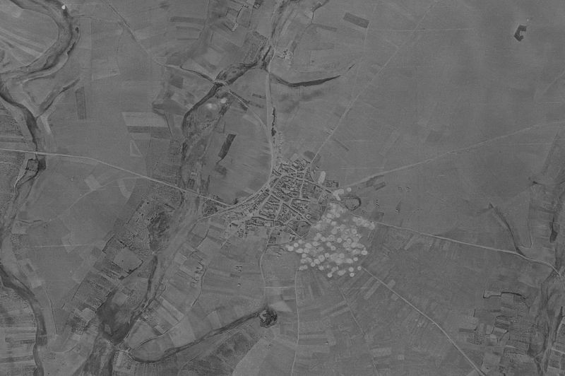 Ortofoto de 1956-1957 del núcleo de Villamoratiel de las Matas