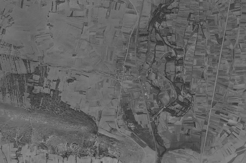 Ortofoto de 1956-1957 del núcleo de Villaobispo de Otero