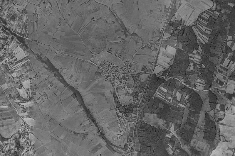 Ortofoto de 1956-1957 del núcleo de Villaquilambre