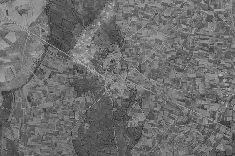 Ortofoto de 1956-1957 del núcleo de Villarejo de Órbigo