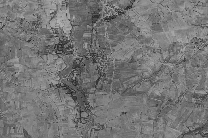 Ortofoto de 1956-1957 del núcleo de Villazanzo de Valderaduey