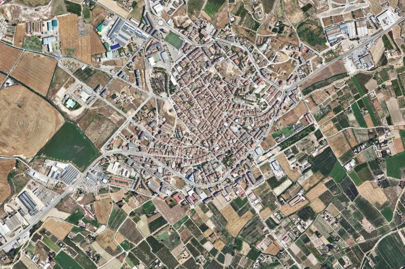 Ortofoto actual del núcleo de Alcarràs