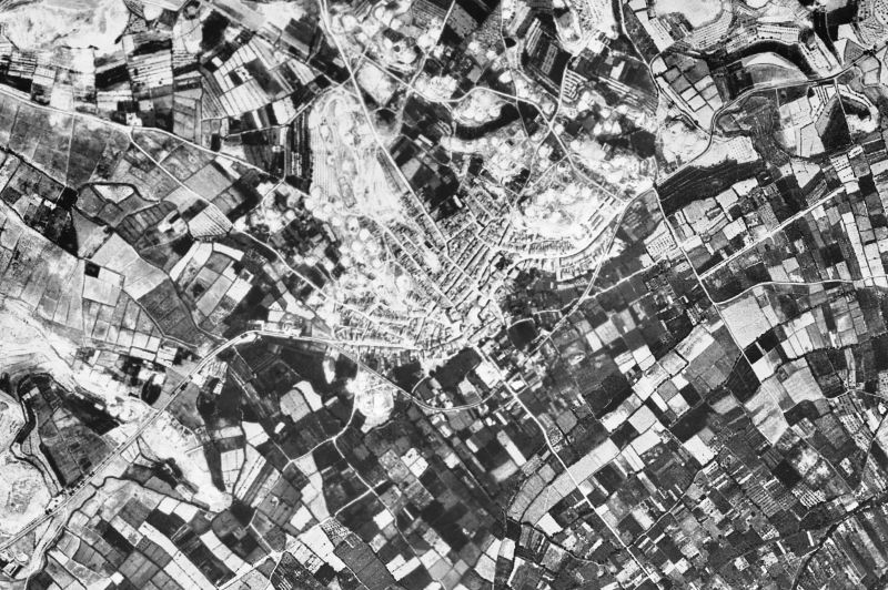 Ortofoto de 1956-1957 del núcleo de Alcarràs