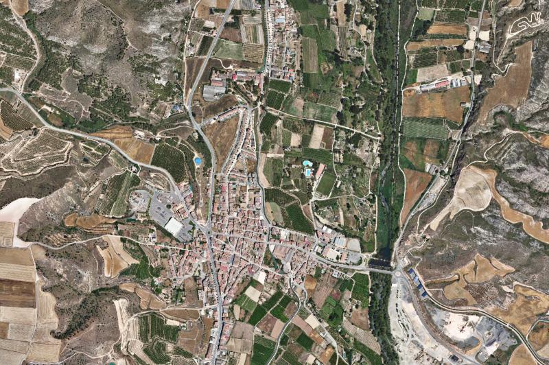 Ortofoto actual del núcleo de Alfarràs