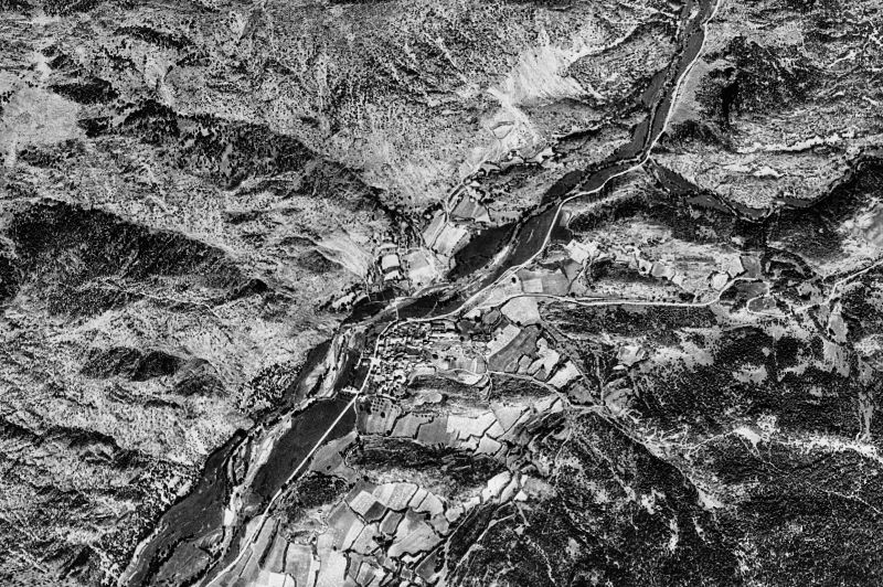 Ortofoto de 1956-1957 del núcleo de Alins