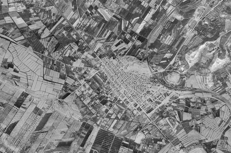 Ortofoto de 1956-1957 del núcleo de Almacelles