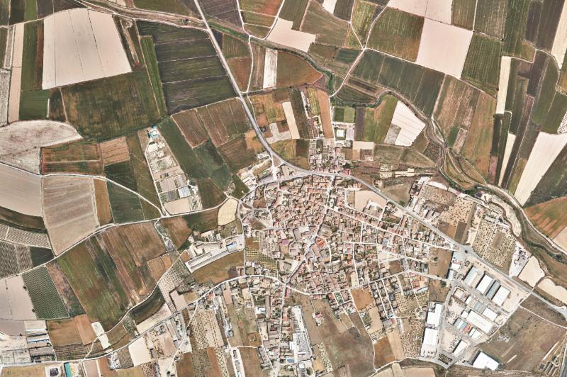 Ortofoto actual del núcleo de Anglesola