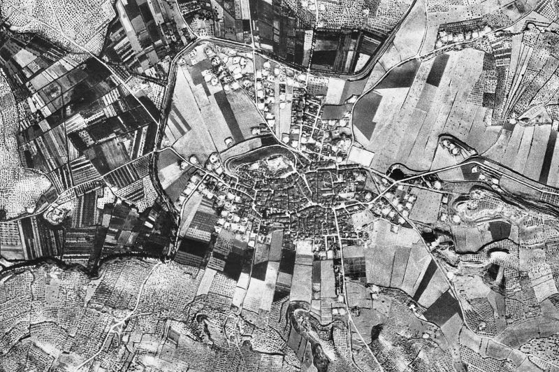Ortofoto de 1956-1957 del núcleo de Arbeca