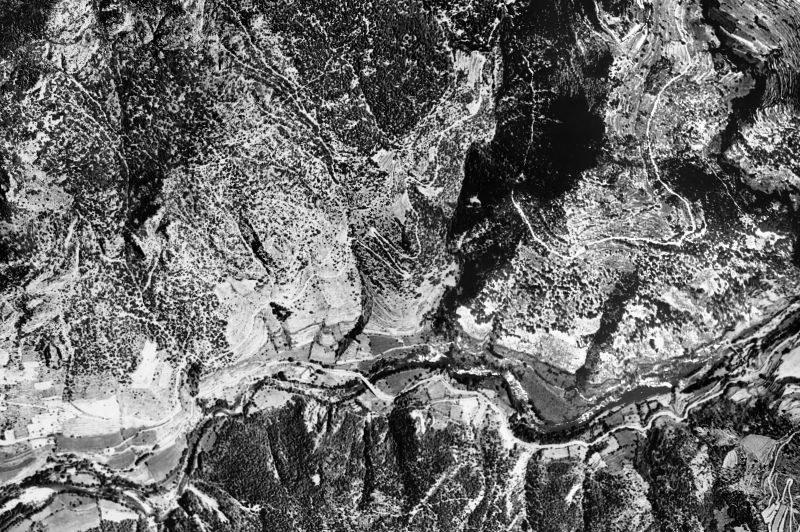 Ortofoto de 1956-1957 del núcleo de El Pont de Bar