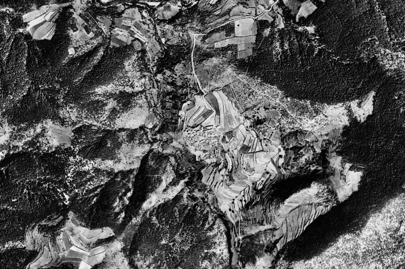 Ortofoto de 1956-1957 del núcleo de Arsèguel