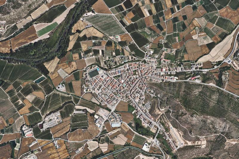 Ortofoto actual del núcleo de Artesa de Segre