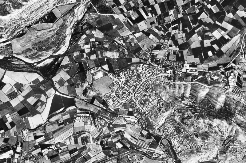 Ortofoto de 1956-1957 del núcleo de Artesa de Segre
