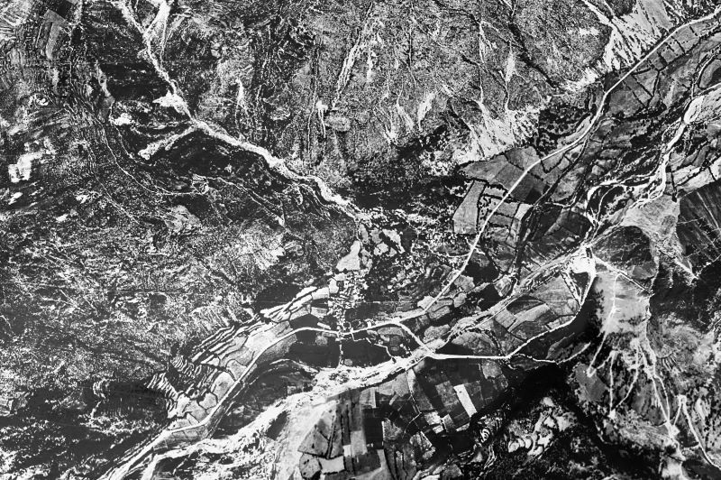 Ortofoto de 1956-1957 del núcleo de La Vall de Boí
